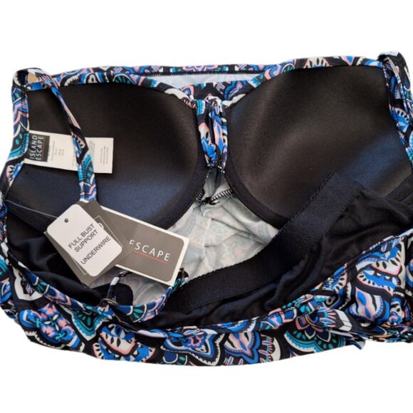 Island Escape Size 8 Women's Bathing Suit Top w/underwire Bra Macy's NWT - Picture 3 of 5